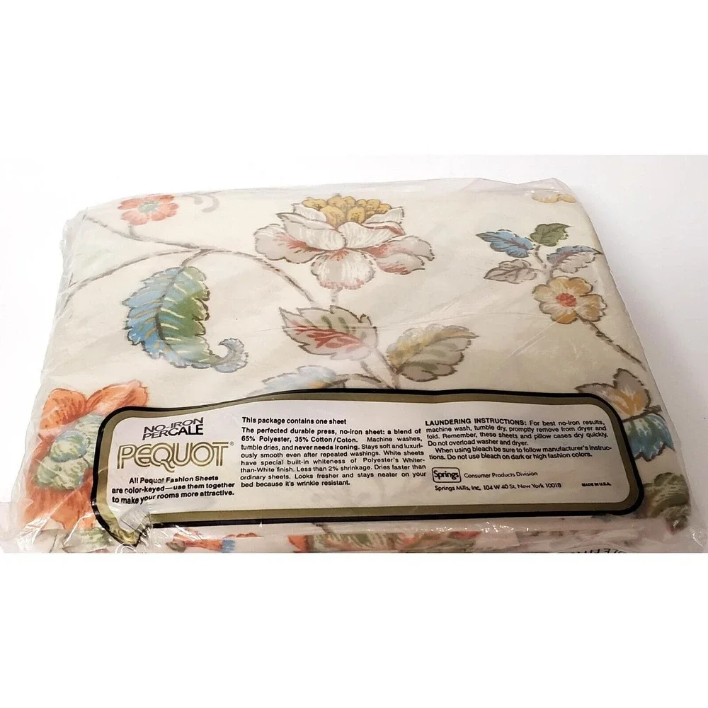 Vintage Pequot Percale Full Size Sheet Set 4 PC New in Package (1 Opened)‎